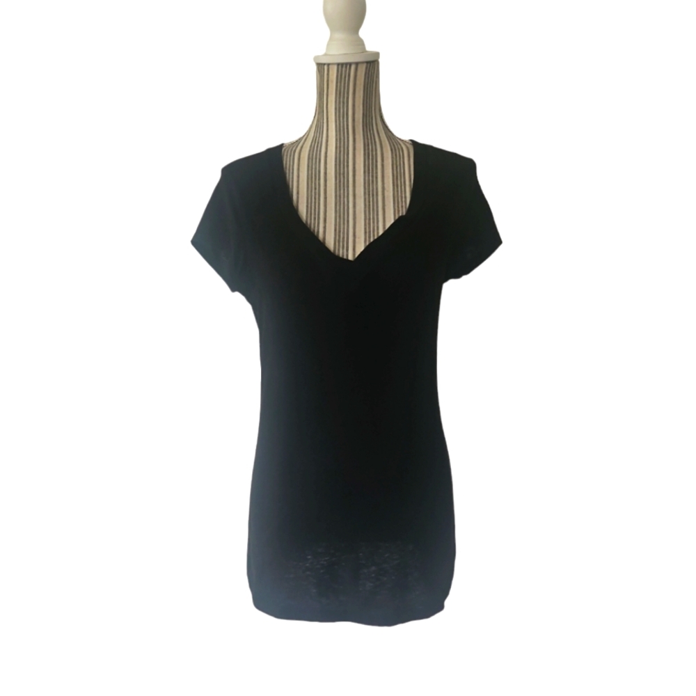 No Boundaries Women T-shirt Black Short Sleeve Cotton Size 11/13